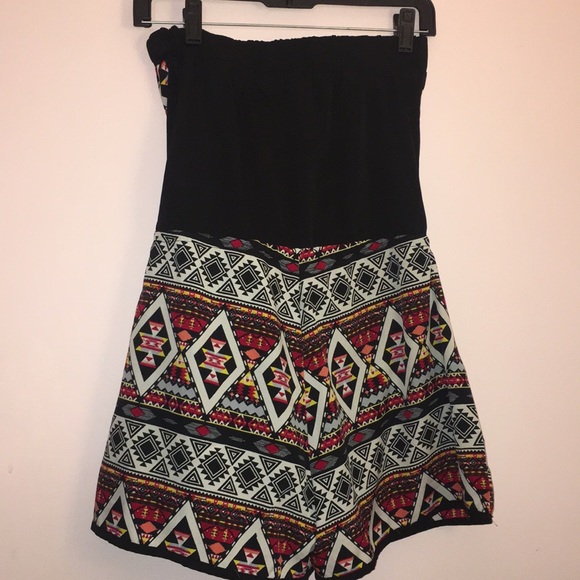 Patterned strapless romper - Picture 2 of 3